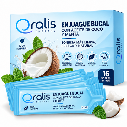 Sobres de Enjuague Bucal con Aceite de Coco (Oil Pulling)